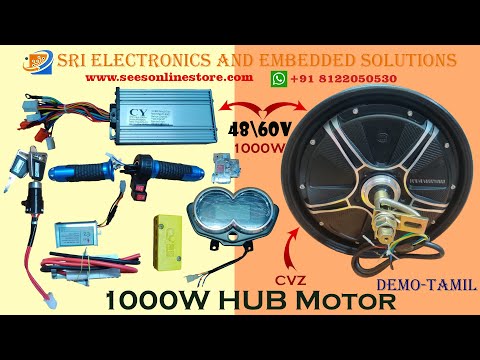 48/60 Volt 1000 Watts Hub Motor Kit For Scooter- Cvz Make - 10 Inch-Drum Kit