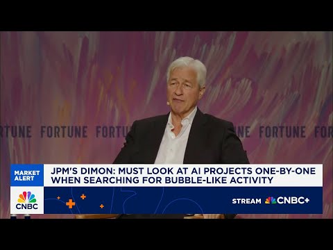 JPMorgan's Jamie Dimon: Must look at AI projects one-by-one when searching for bubble-like activity