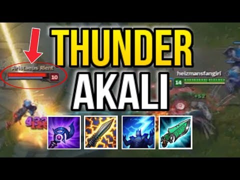THUNDER MASTER AKALI ONE-SHOT BUILD (PENTA SHOCK COMBO) - League of Legends