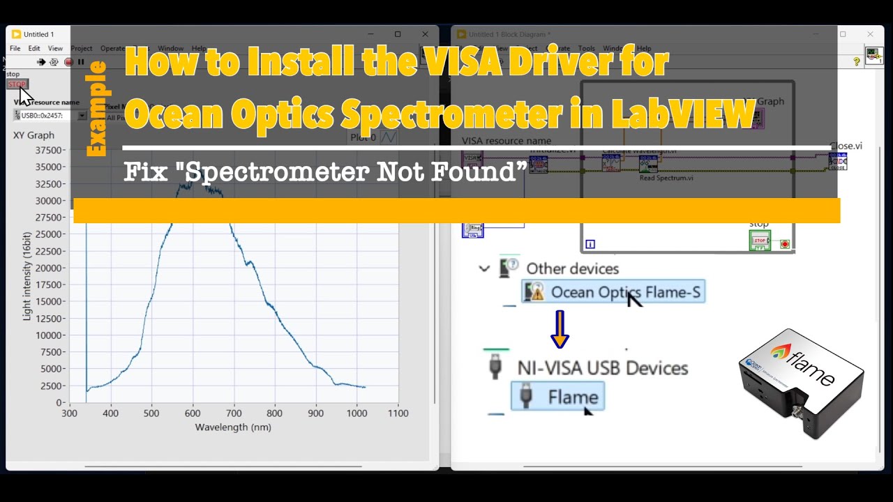Getting Started with Ocean Optics Spectrometer Using VISA in LabVIEW