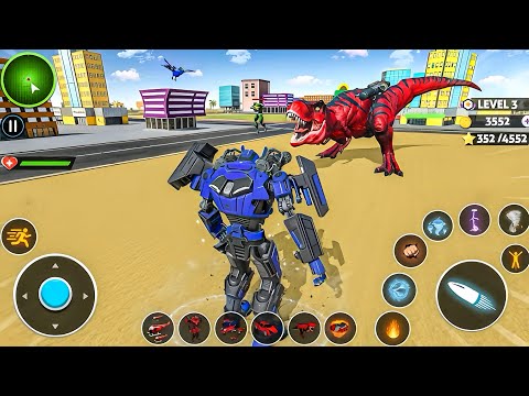 Dino Robot Transformation Jet Bike Car Dinosaur Robot Game New Mega Robot Fight - Android Gameplay 
