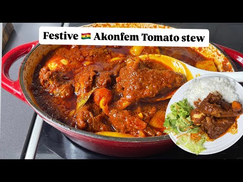 How To Make Perfect Festive 🇬🇭Tomato Stew  | Guinea Fowl Stew | Recipe | Lovystouch 