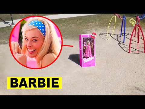 DRONE catches BARBIE in Real Life at haunted playground!!