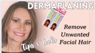 Dermaplaning at home. Tips & Tools! Remove unwanted facial hair #dermaplaning #menopause #peachfuzz
