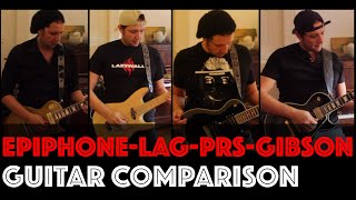 Video thumbnail for GIBSON Les Paul Custom vs EPIPHONE LP '56 Gold Top vs LAG "The Beast" vs PRS SE Marty Friedman by Usf Lazywall