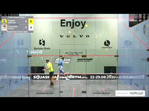 SQUASH. Gregoire Marche - BH topspin drop