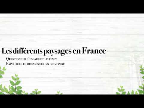 Les différents paysages en France
