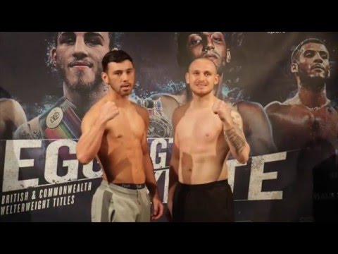 RYAN KELLY v LEWIS VAN POETSCH - OFFICIAL WEIGH IN & HEAD TO HEAD /EGGINGTON v SKEETE