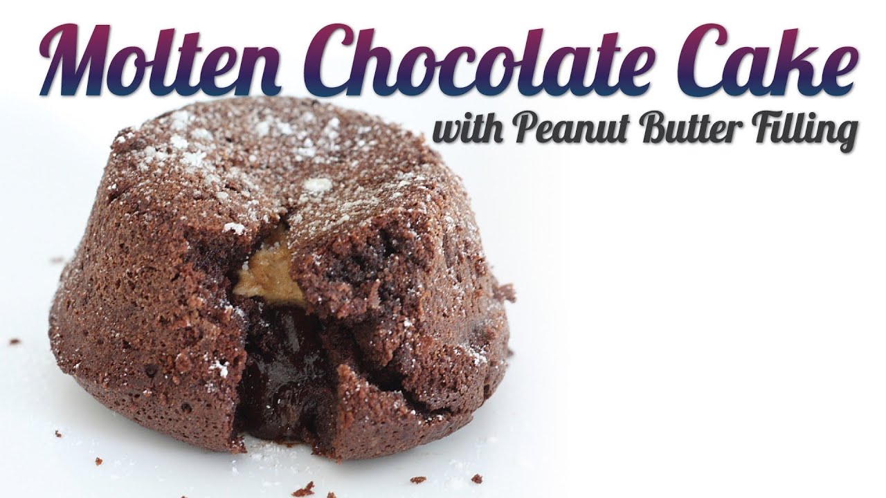 Molten Chocolate Cakes with Peanut Butter Filling Recipe - The Hot Plate