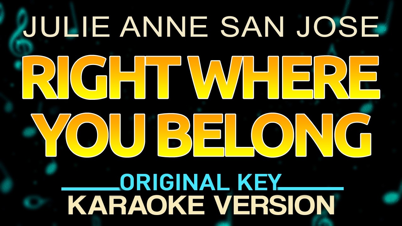 RIGHT WHERE YOU BELONG - Julie Anne San Jose (KARAOKE) GrandKaraokePH