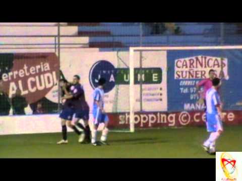 Gol Jordi Canals. Partido UE Alcudia 1 - UD Poblense 3. Tercera División Balear 10/11