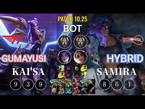T1 Gumayusi Kai'Sa vs KT HyBriD Samira Bot - KR Patch 10.25