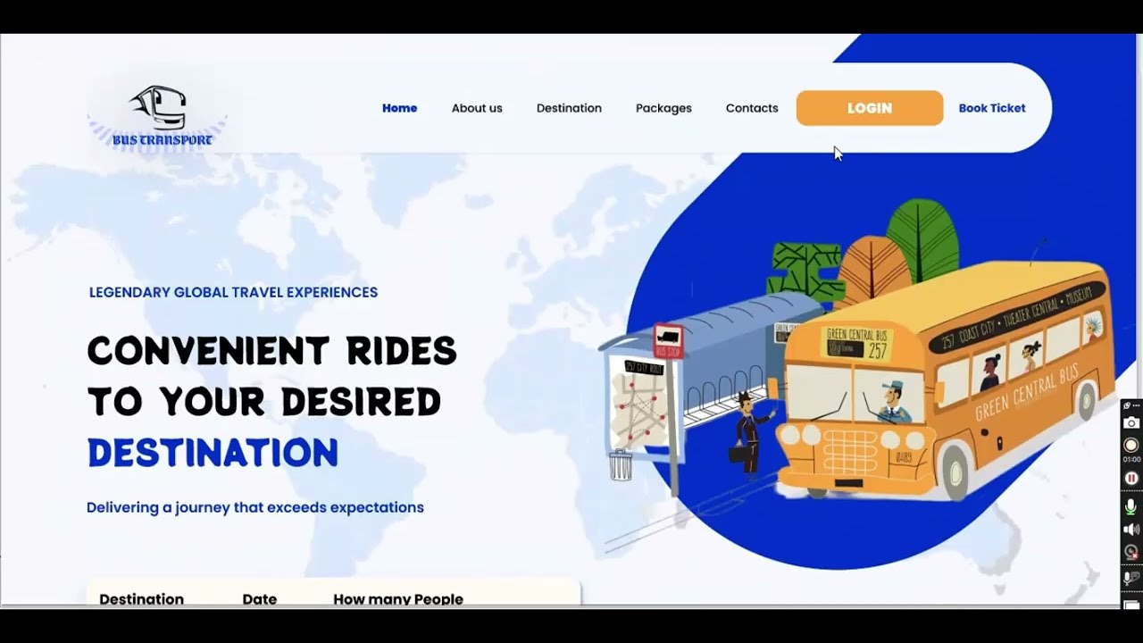 Figma UI/UX Bus Transport Landing tutorial preview