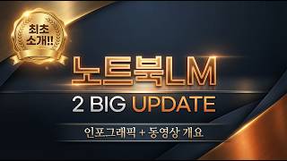 노트북LM 또다시!! Big Update!!/ 미국에 먼저 풀린 인포그래픽,동영상  신기능 추가/ 최초 소개!!