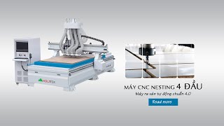 MÁY CNC 4 ĐẦU HOLZTEK CẮT VÁN GỖ CAO SU | R-1325-R4