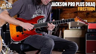 Video thumbnail for No Talking...Just Tones | Jackson Pro Plus Series Dinky DKAQ | Ebony - Firestorm by Peach Guitars
