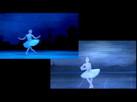 Swan Lake Variation Act II - Svetlana Zakharova & Ulyana Lopatkina split screen