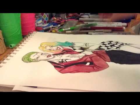 Suicide Squad Joker and Harley Speed Drawing