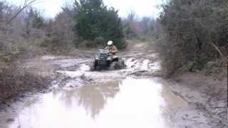 preview picture of video 'Thomas blasting through a mud hole on Rob's CanAm 800 XMR'