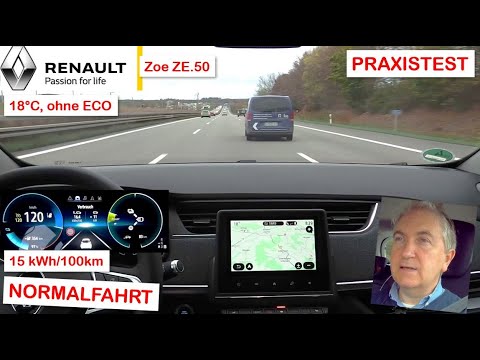Renault Zoe ZE.50: Normalfahrt zur Arbeit - 30 km über Landstrasse und Autobahn| Praxistest