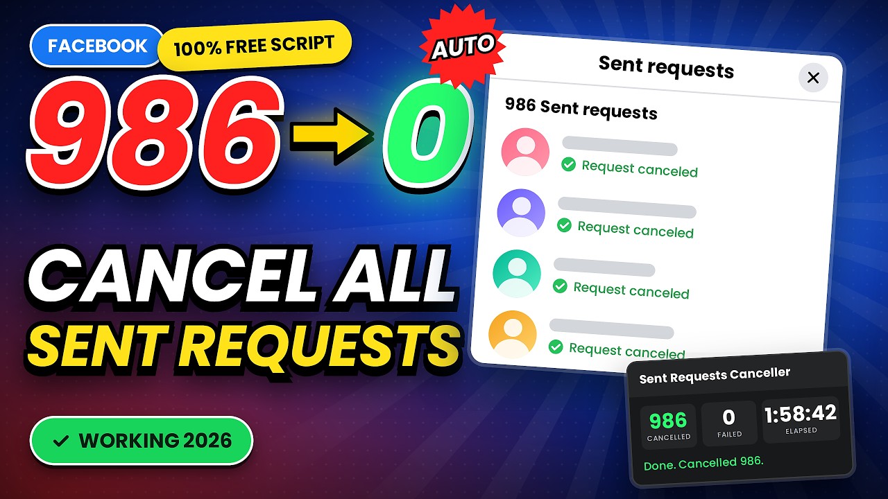Finally! Cancel All Sent Friend Requests on Facebook Automatically