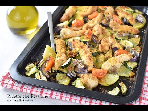 Straccetti di pollo al forno all'ortolana - Ricette che Passione