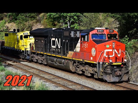 BEST OF CANADIAN NATIONAL TRAINS 2021! Featuring 37 Minutes of CN action in British Columbia