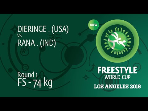Round 1 FS - 74 kg: A. DIERINGER (USA) vs R. PARVEEN (IND)