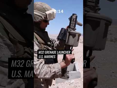 U.S. Marines Fire M32 Multiple Grenade Launcher in Action