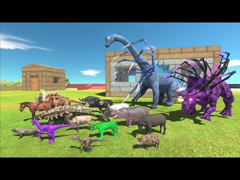 ESCAPE FROM TRICERATOPS & BRACHIOSAURUS ALIENS - Animal Revolt Battle Simulator Escape from Monster