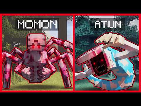 ATUN & MOMON BERADU MENJADI MONSTER PALING SEREM DI MINECRAFT !! Feat @MOMON