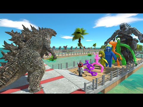 Godzilla vs Rainbow Friends OASIS DEATH RUN - Animal Revolt Battle Simulator