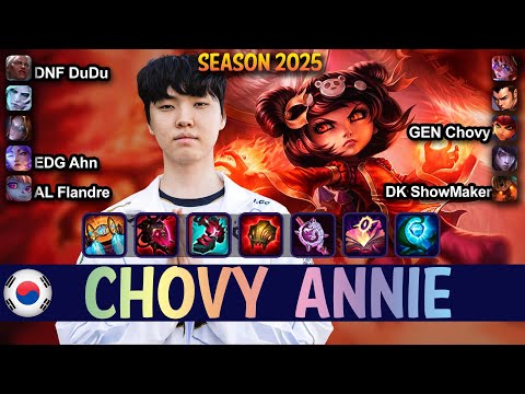 GEN Chovy ANNIE vs ORIANNA Mid - Patch 25.15 KR Ranked | lolrec