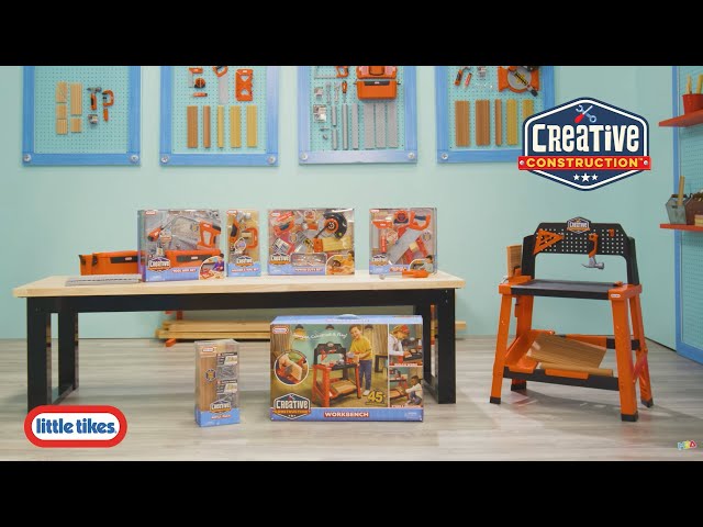 Vídeo relacionado con Little tikes Creative Construction Workbench - Incluye Más de 15 Accesorios, Juego de Construcción para Niños y Niñas Mayores de 3 Años