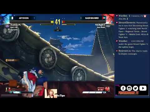 watching  Intel World Open - Regional Finals - Street Fighter V - Middle East, Africa & West Asia