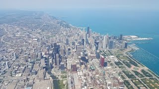 Flying over downtown Chicago from Midway Airport 7-22-2015