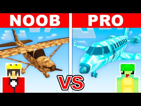 Minecraft: NOOB vs PRO Jet Airplane Build Challenge