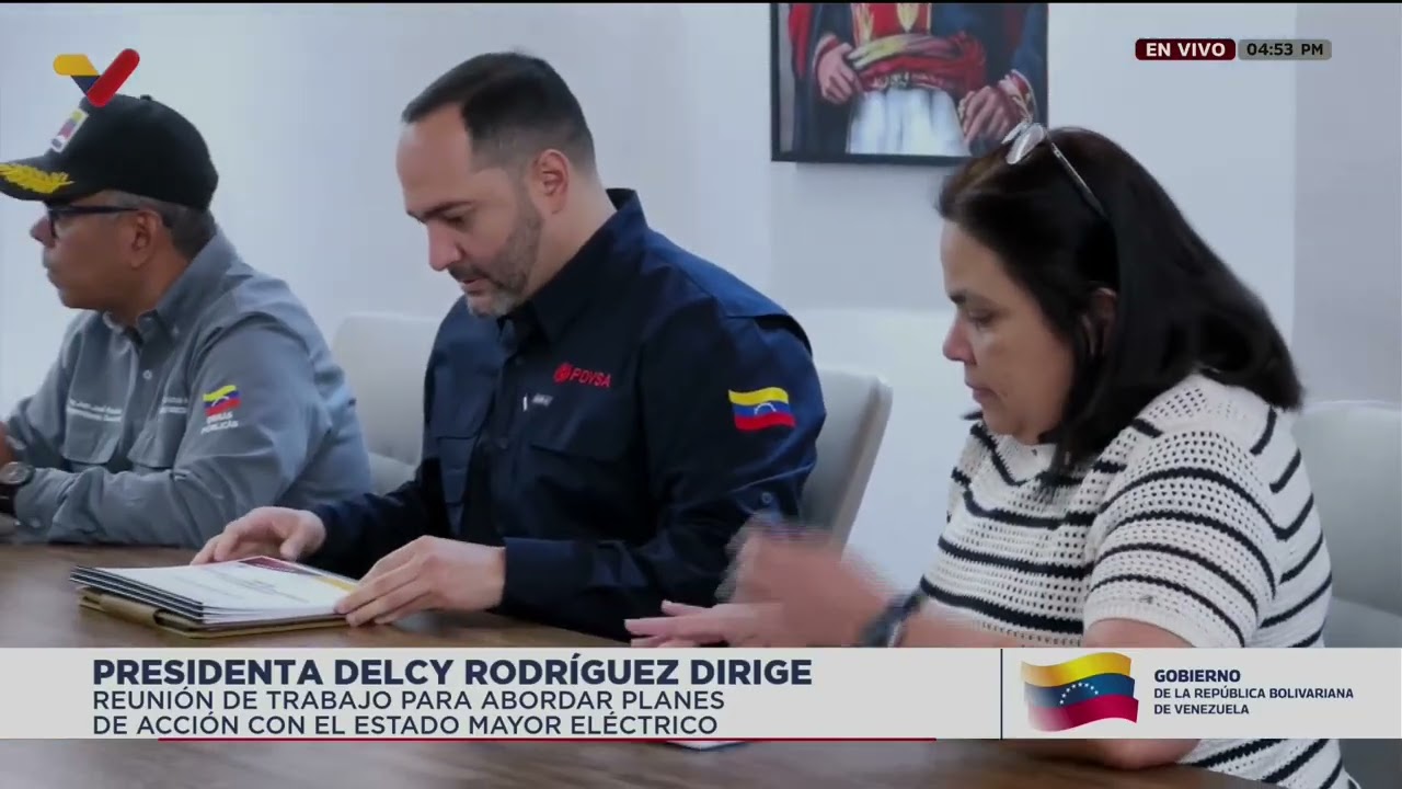 Delcy Rodríguez se reúne con Estado Mayor Eléctrico, 31 de julio de 2026