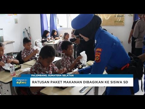 POLDA SUMSEL BAGIKAN MAKANAN SEHAT BERGIZI DI SD NEGERI 153 PALEMBANG