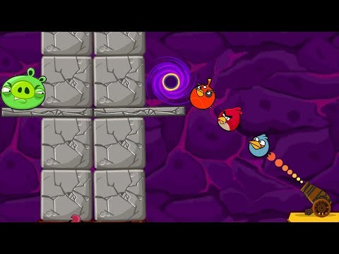 Angry Birds Cannon Collection 3 - HIT PIG INSIDE HUGE STONE WITH STICKY BIRD!
