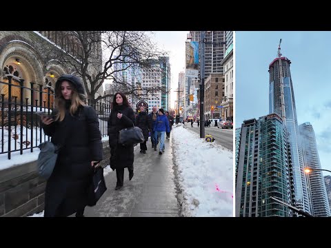 Downtown on Simcoe & Harbour Streets | Toronto Walk (Feb 2026)