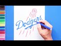 How To Draw The LA Dodgers Logo MLB Team