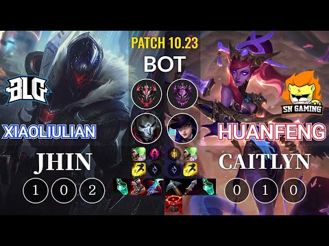 BLG xiaoliulian Jhin vs SN huanfeng Caitlyn Bot - KR Patch 10.23