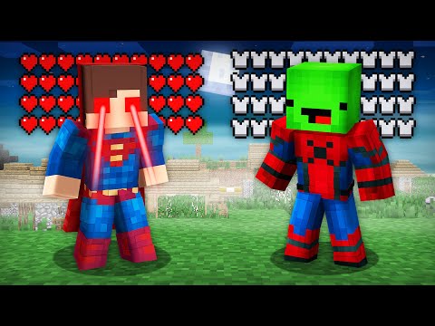 JJ and Mikey Became Spiderman and Superman in Minecraft - Maizen