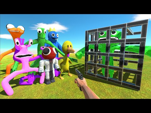 Help Rainbow Friends Rescue Jumbo Josh From The Cage - Animal Revolt Battle Simulator