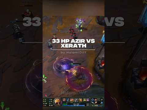 33 HP Azir vs Xerath 🐤 [League of Legends clips]