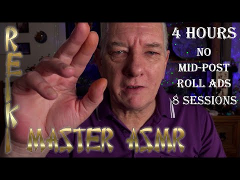 Reiki ASMR 4 Hour Compilation 8 Sessions of Soothing Sleep & Relaxation No Ads Mid-Roll CC/Sub