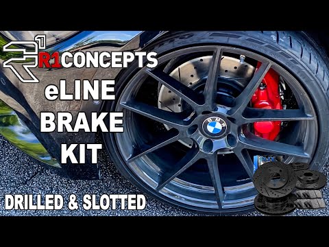 R1 Concepts eLINE Brake Kit | BMW F36 440i | Slotted & Drilled