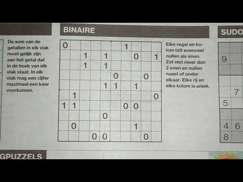 Amazing Binary Sudoku puzzle (with a PDF file) 06-12-2019 part 1 of 3