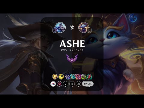 Ashe Support vs Yuumi - KR Master Patch 13.5